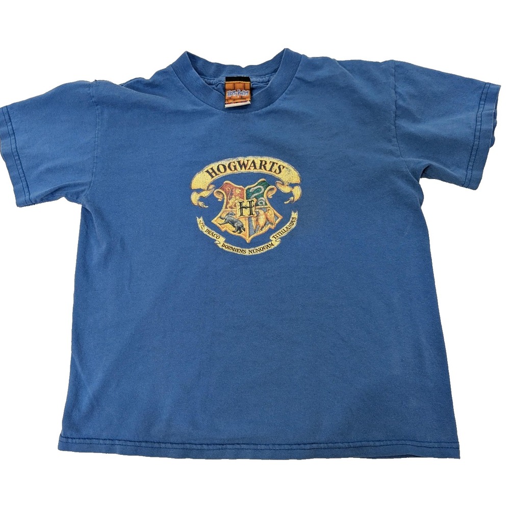Vintage Harry Potter Hogwarts Shirt Youth Small Crest Graphic Wizard 2000s Tee